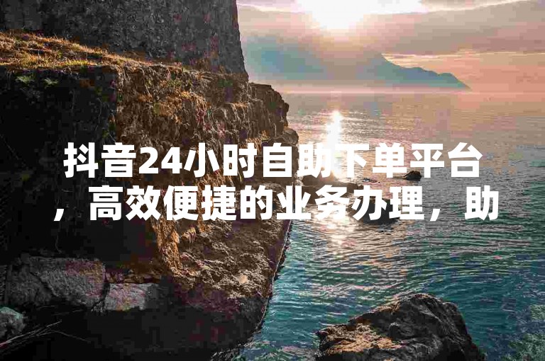 抖音24小时自助下单平台，高效便捷的业务办理，助您轻松接单！
