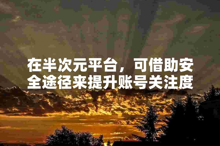 在半次元平台，可借助安全途径来提升账号关注度。