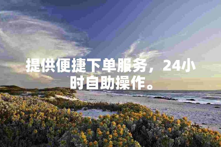 提供便捷下单服务，24小时自助操作。