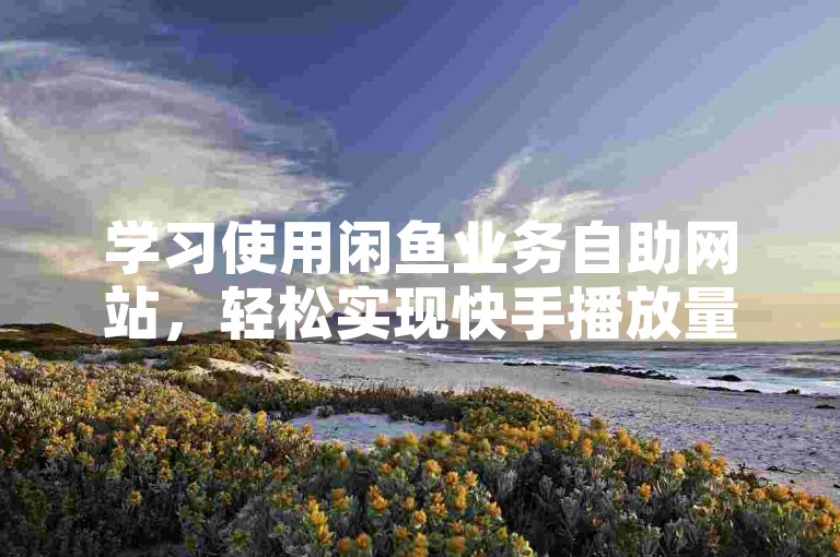学习使用闲鱼业务自助网站，轻松实现快手播放量提升。